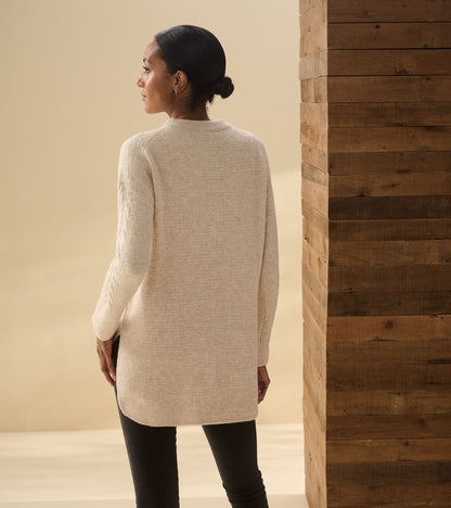 Cable Knit Tunic - Oatmeal Heather