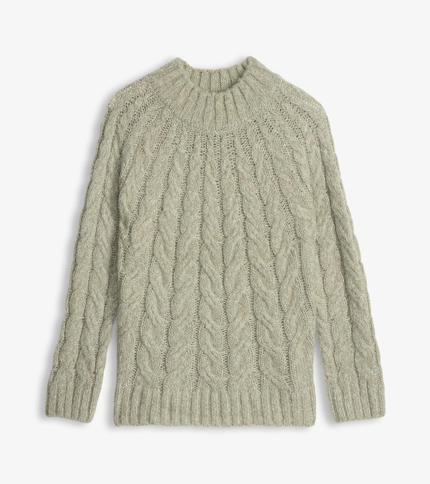 Dylan Cable Knit Sweater - Moss Green