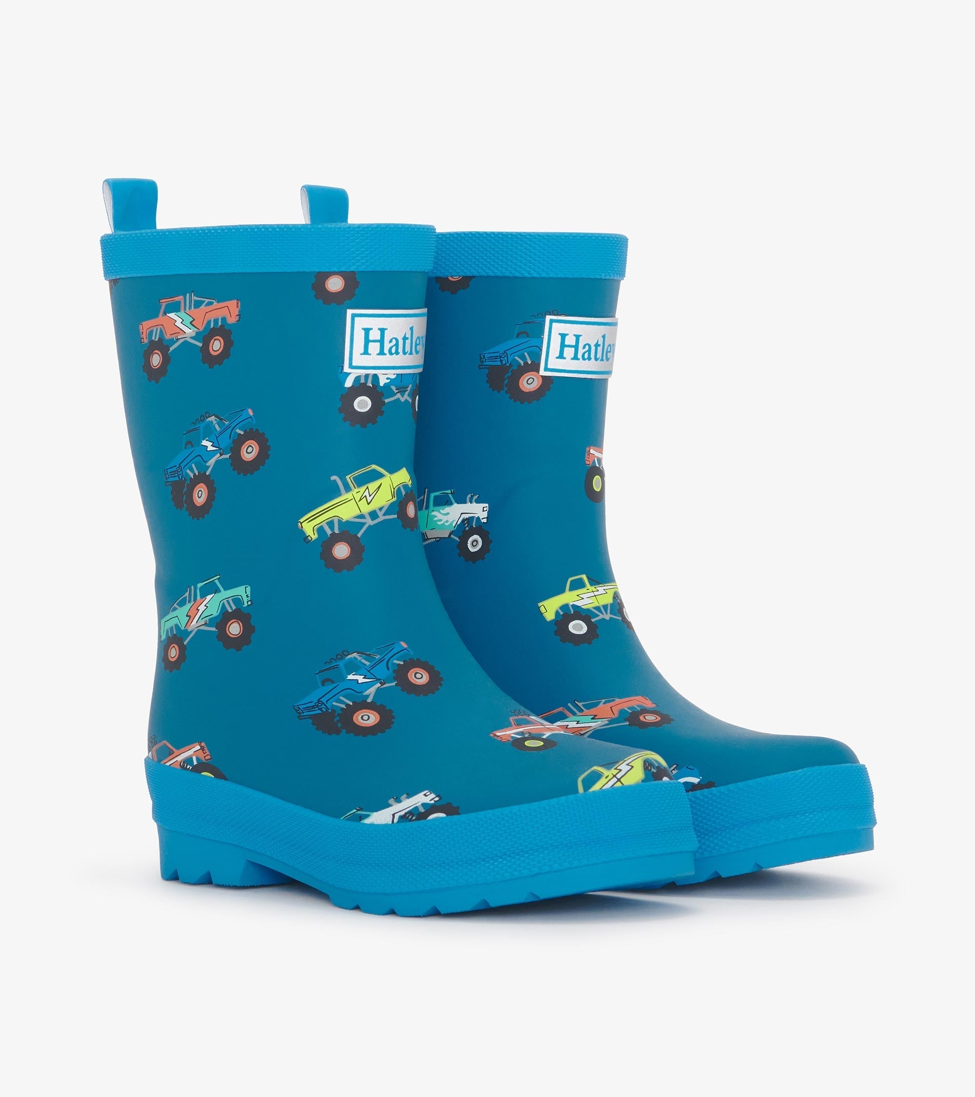 Boys Monster Trucks Matte Rain Boots