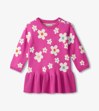 Baby & Toddler Girls White Flowers Sweater Dress