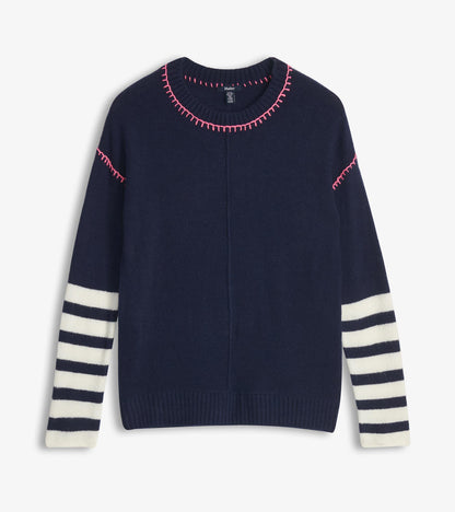 Avery Sweater - Navy Stripes