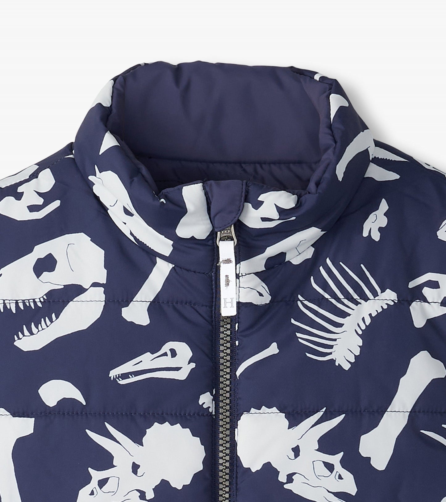 Boys Dino Fossils Reversible Quilted Vest