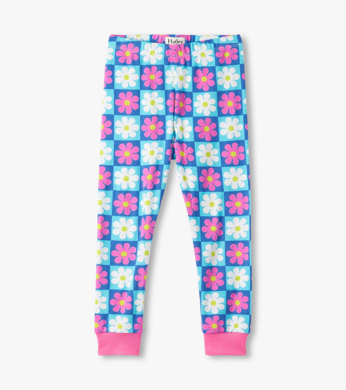 Girls Checkered Daisies Organic Cotton Pajama Set