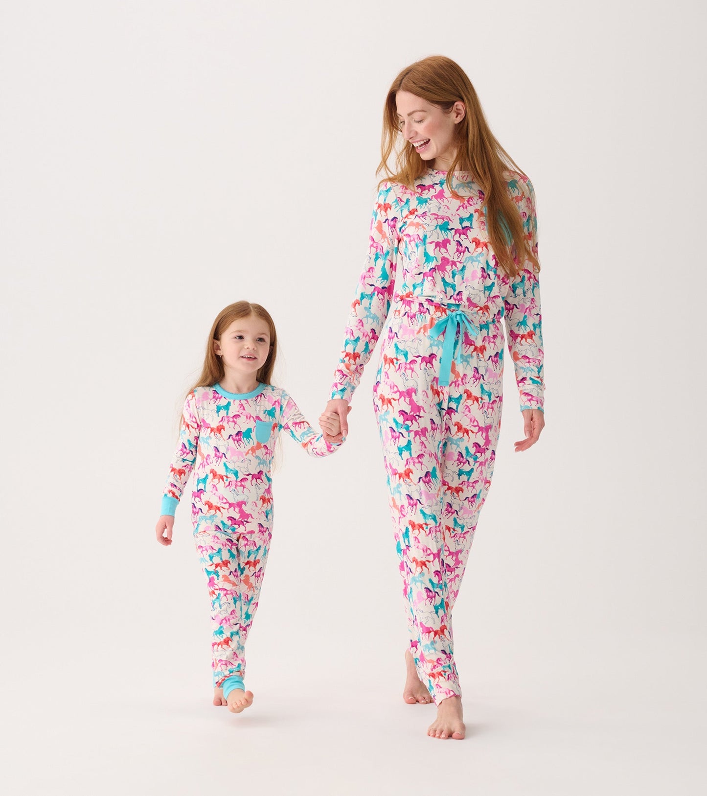 Girls Pretty Horses Bamboo Pajama Set