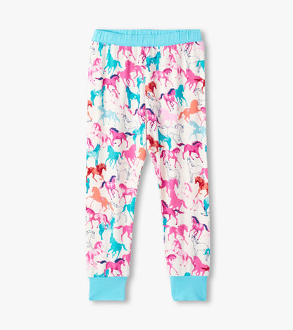 Girls Pretty Horses Bamboo Pajama Set