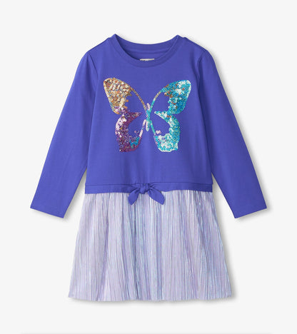 Girls Sequin Butterfly Skirt Dress