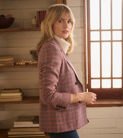 Tori Semi-Fitted Blazer - Taupe Check