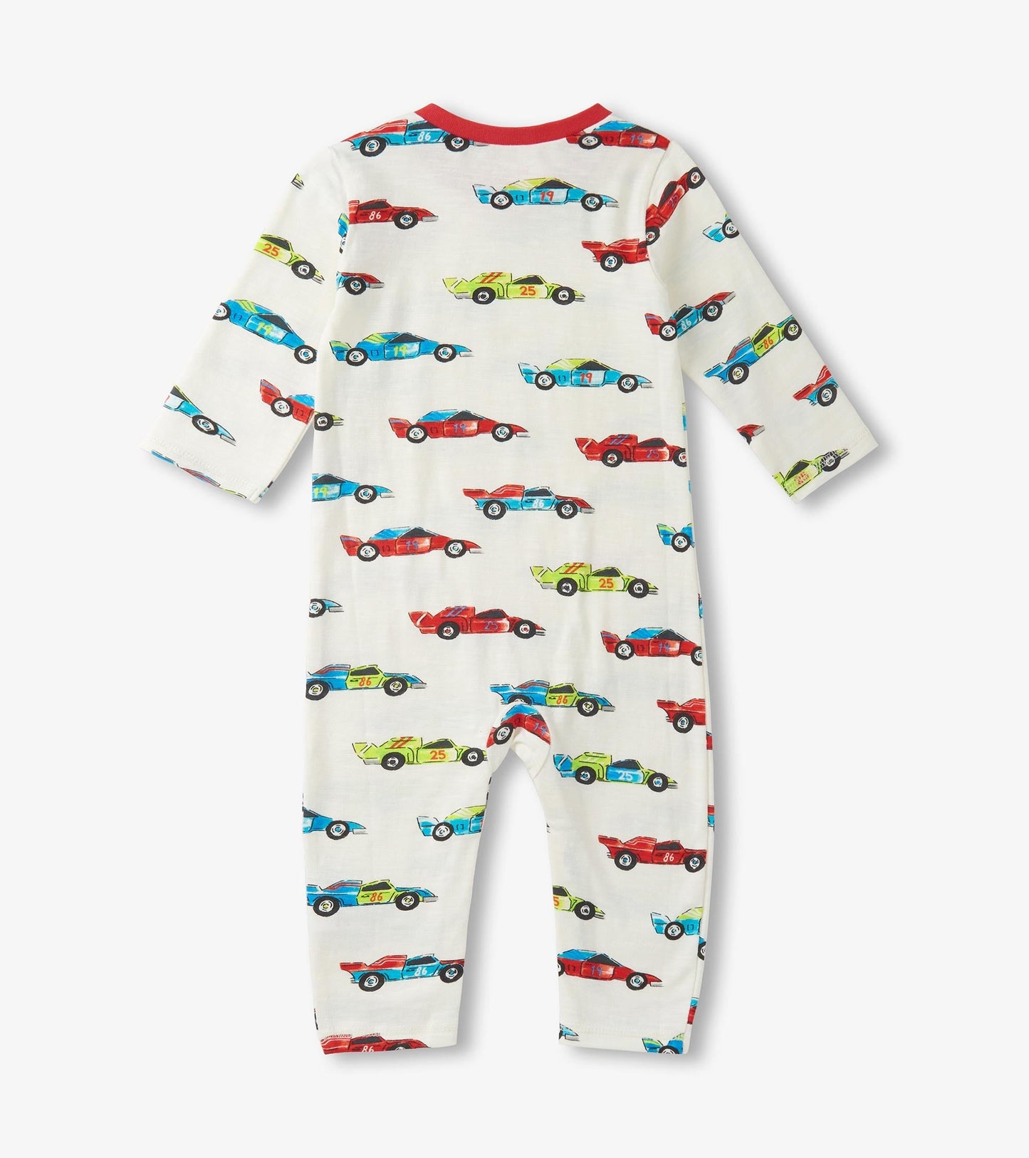 Baby Boys Water Colour Racecars Long Sleeve Romper