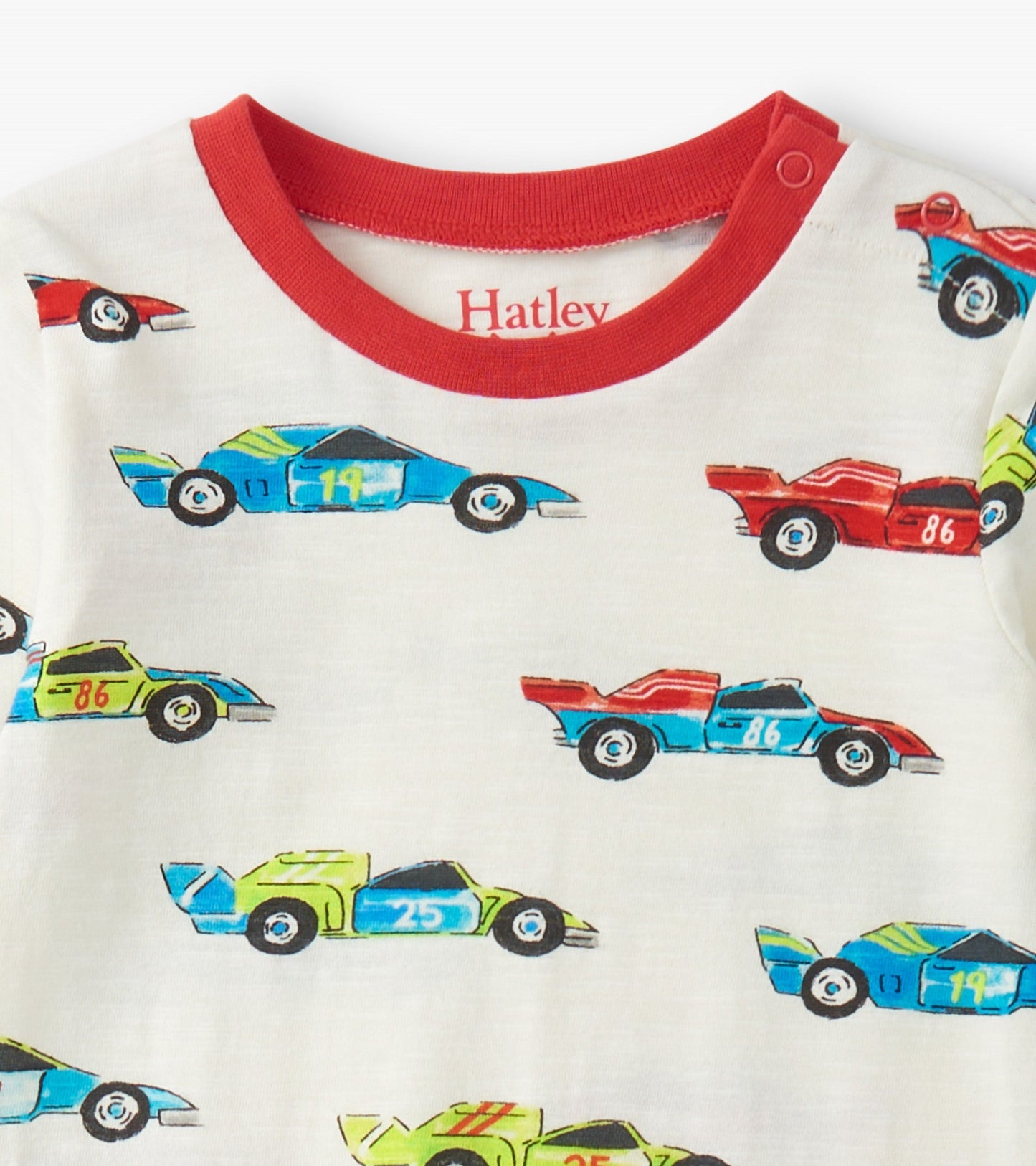 Baby Boys Water Colour Racecars Long Sleeve Romper