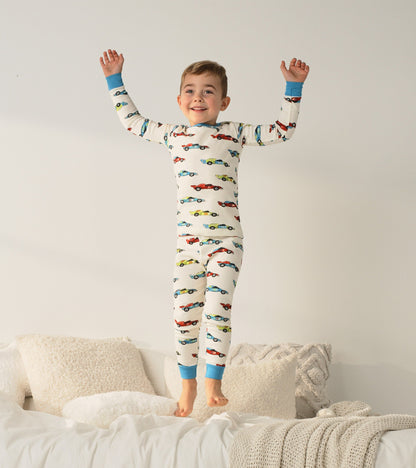 Boys Water Colour Racecars Organic Cotton Pajama Set