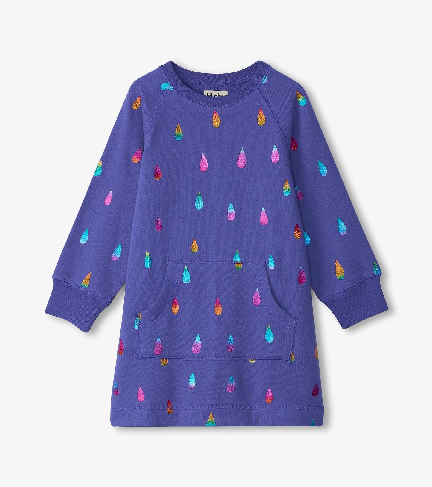 Girls Rainbow Raindrops Sweater Dress