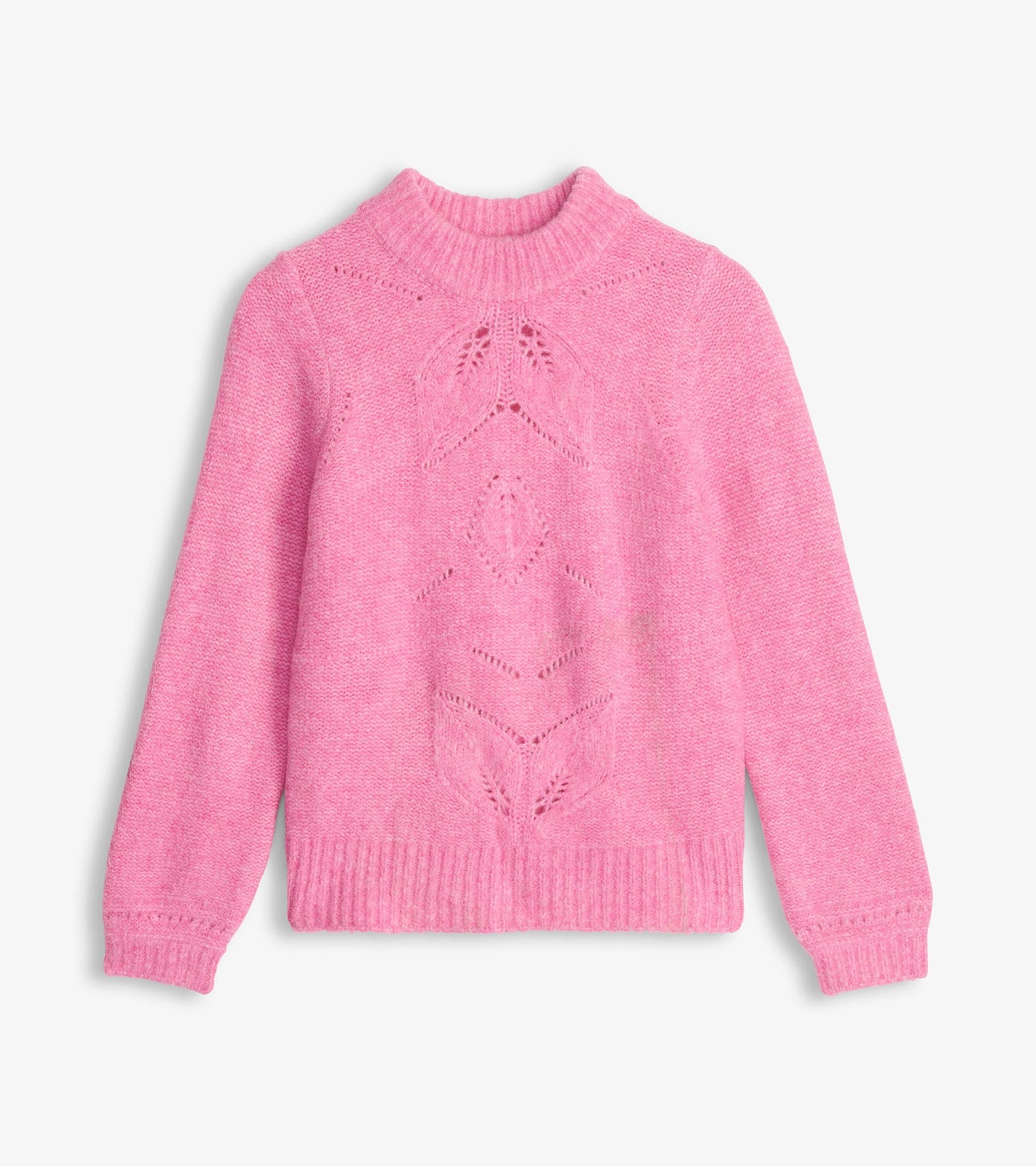 Petal Cable Sweater - Raspberry Pink