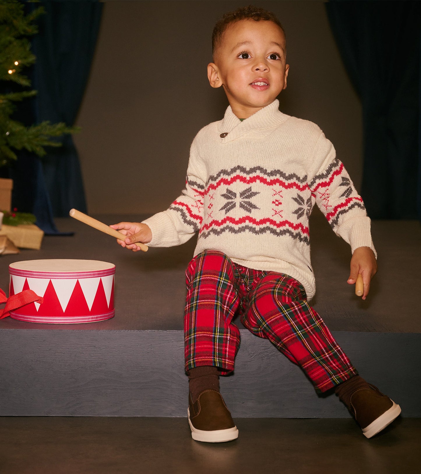 Baby & Toddler Red Plaid Straight Leg Pants