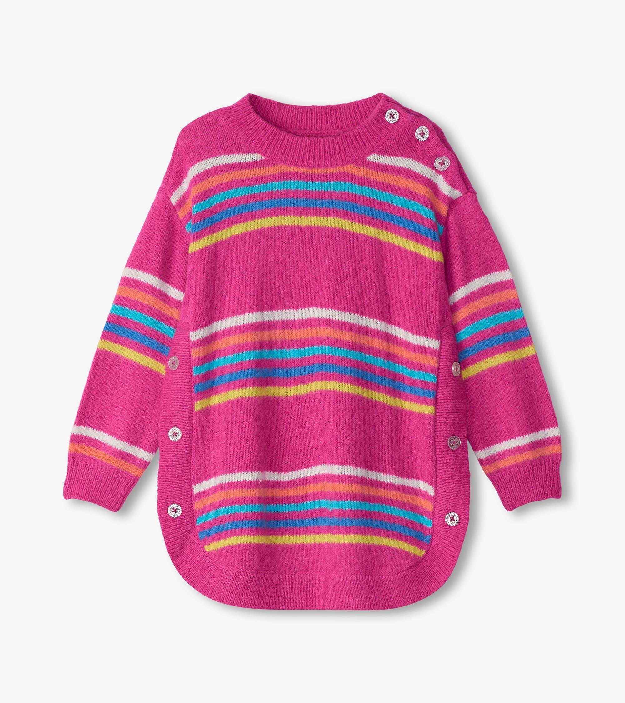 Girls Rainbow Stripes Sweater Tunic