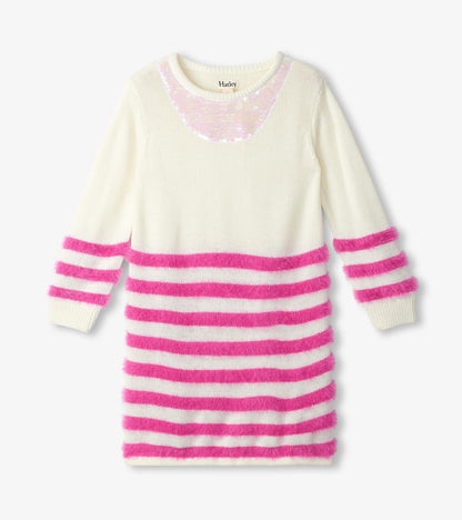 Girls Rose Violet Sweater Dress