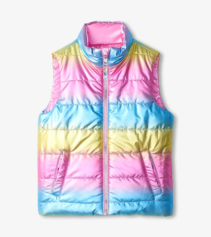 Girls Rainbow Shine Reversible Quilted Vest