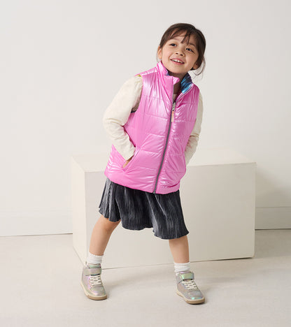 Girls Rainbow Shine Reversible Quilted Vest