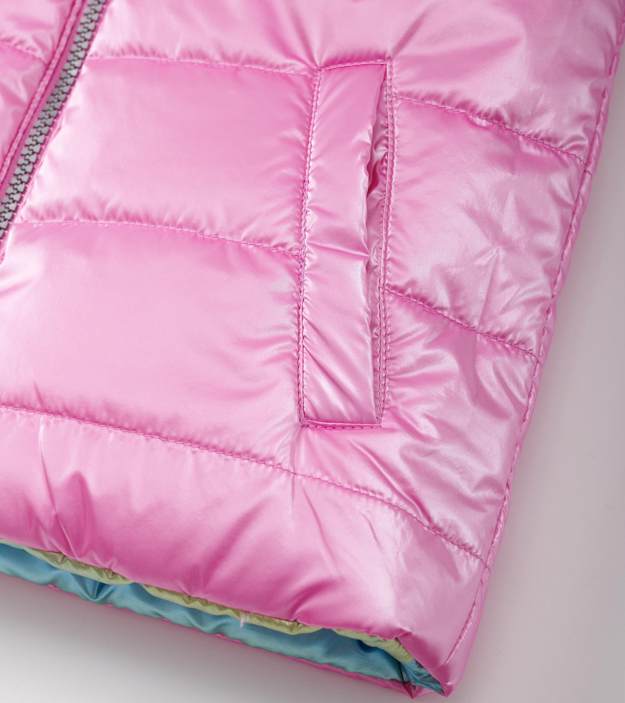 Girls Rainbow Shine Reversible Quilted Vest