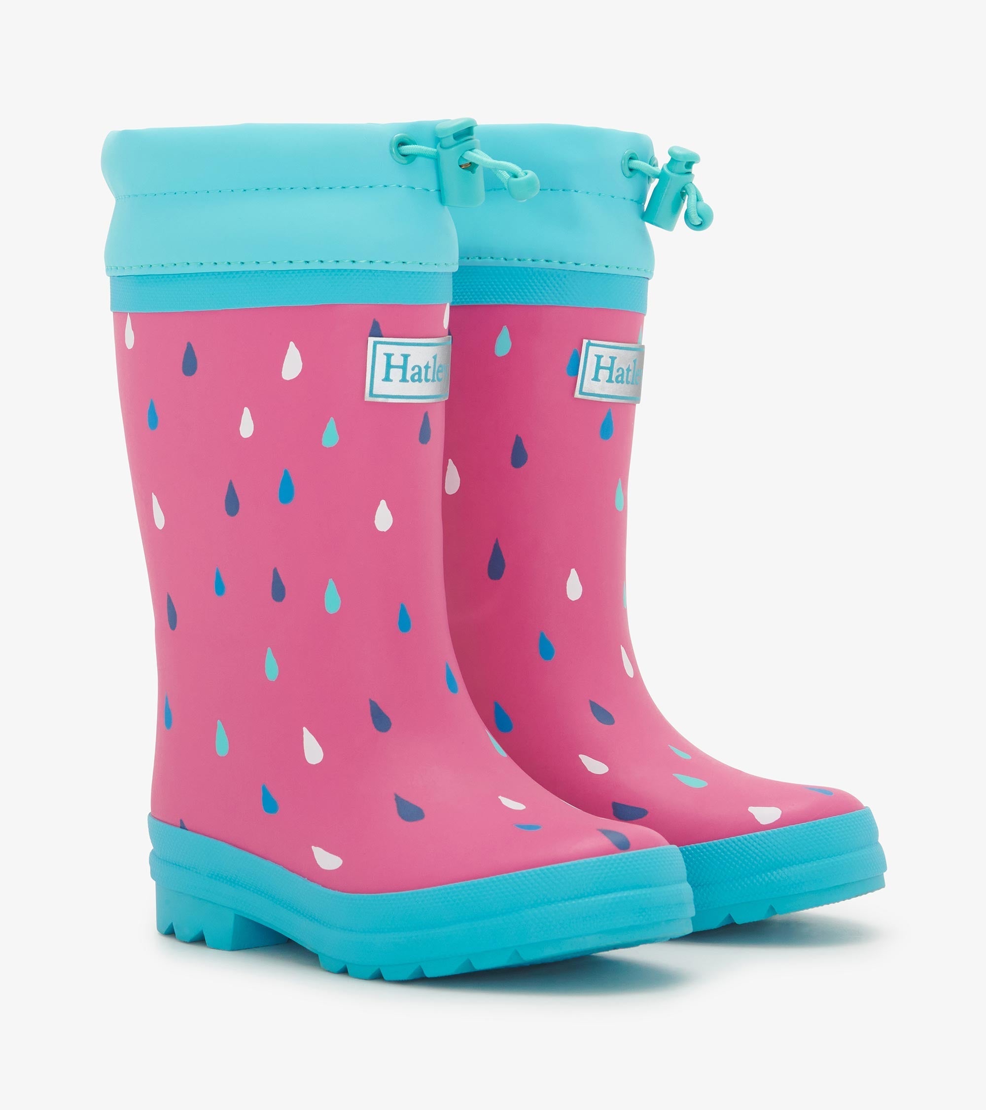 Girls Tiny Drops Sherpa Lined Rain Boots