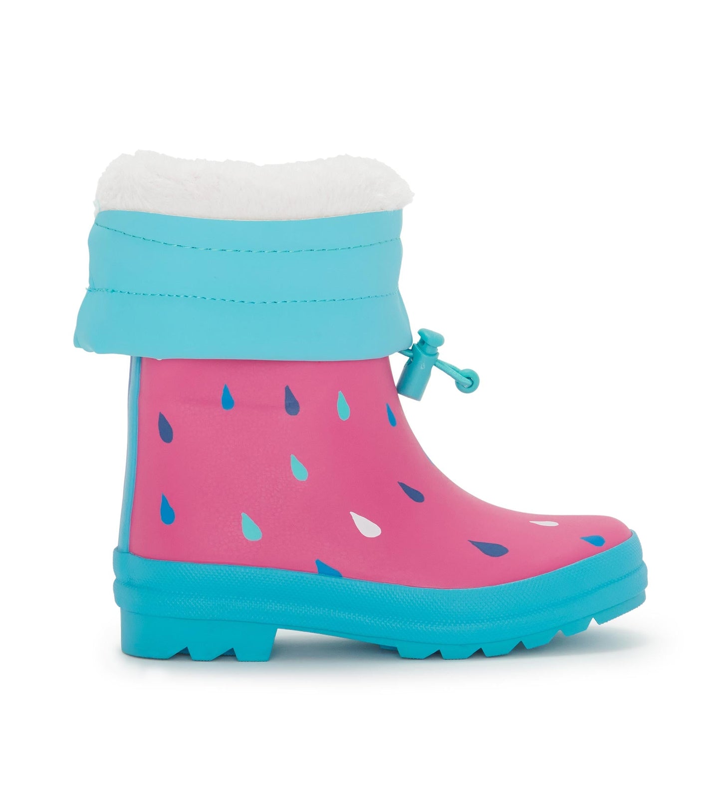 Girls Tiny Drops Sherpa Lined Rain Boots