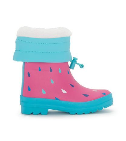 Girls Tiny Drops Sherpa Lined Rain Boots