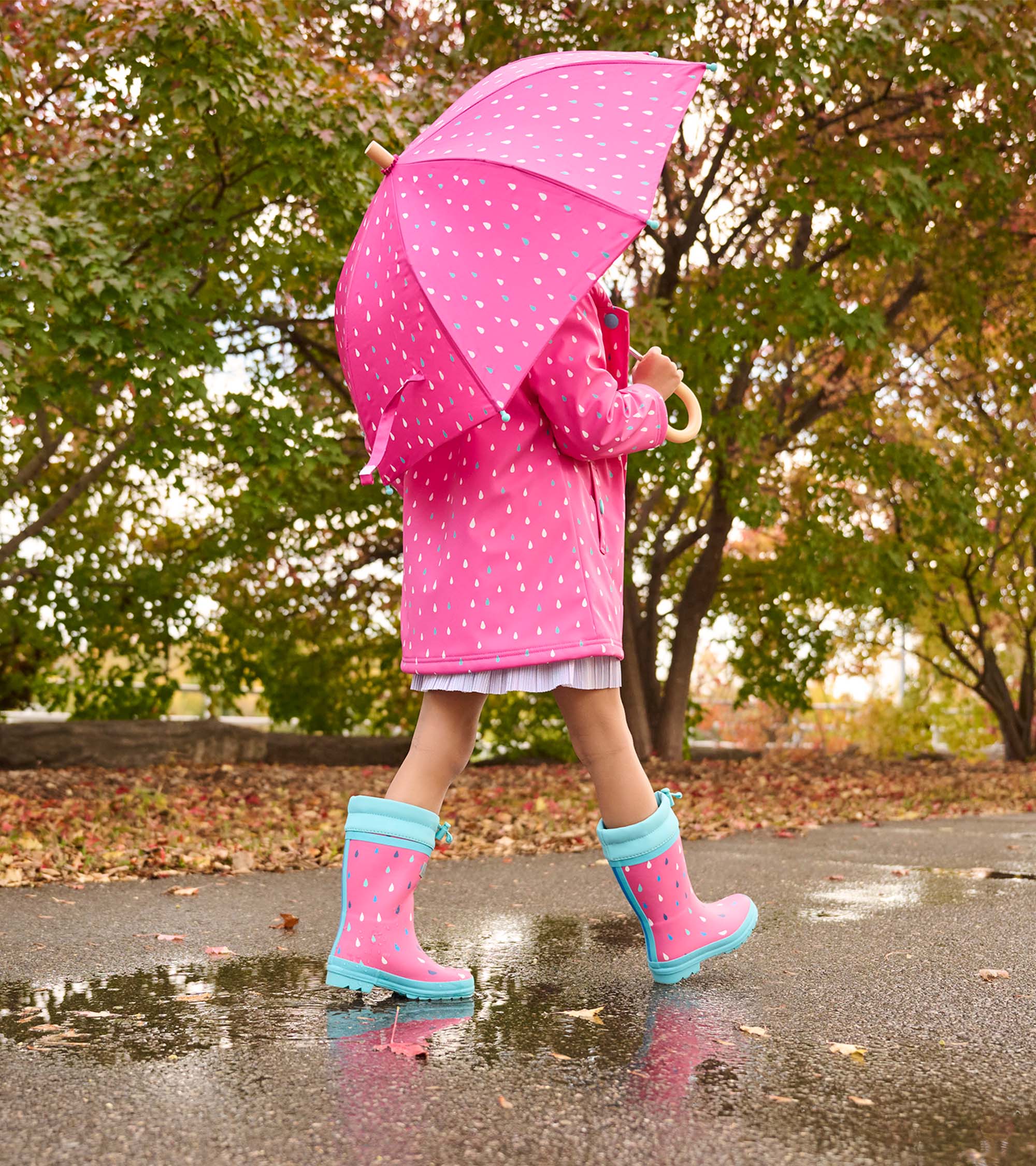 Girls Tiny Drops Sherpa Lined Rain Boots