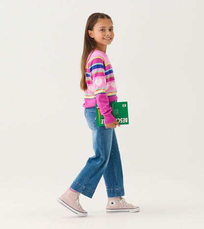 Girls Rainbow Heart Sweater