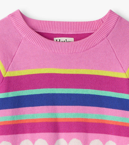 Girls Rainbow Heart Sweater