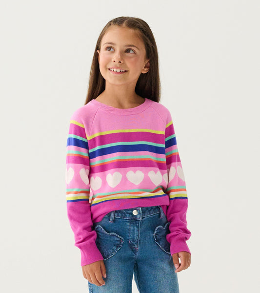 Girls Rainbow Heart Sweater