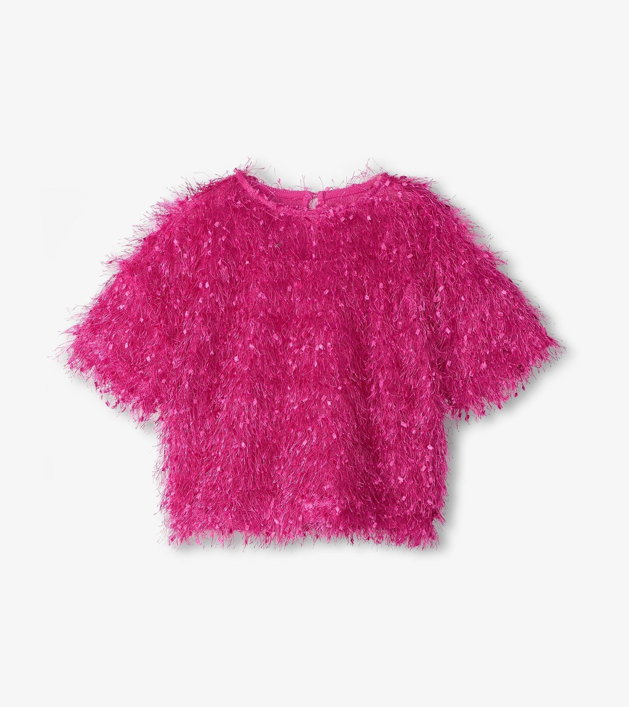 Girls Rose Violet Fluffy Knit Sweater