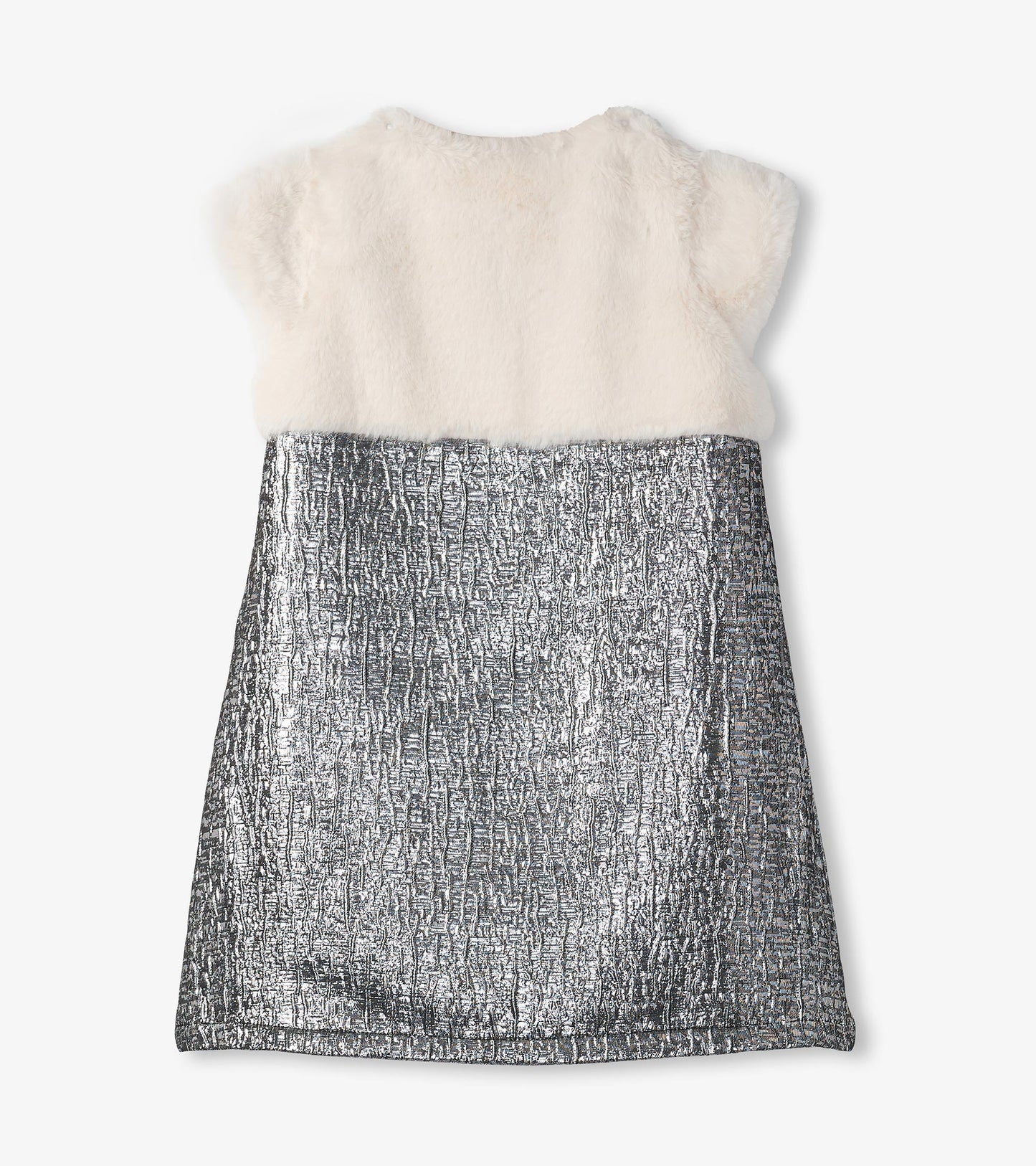 Girls Faux Fur Jacquard Dress