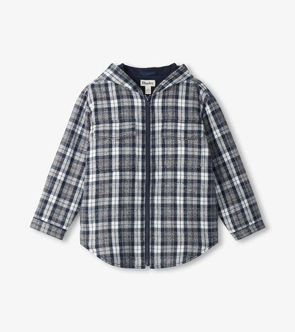 Boys Salute Plaid Lined Hooded Jacket