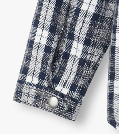 Boys Salute Plaid Lined Hooded Jacket