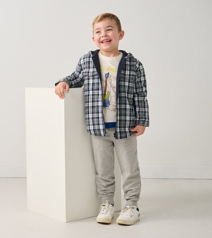 Boys Salute Plaid Lined Hooded Jacket