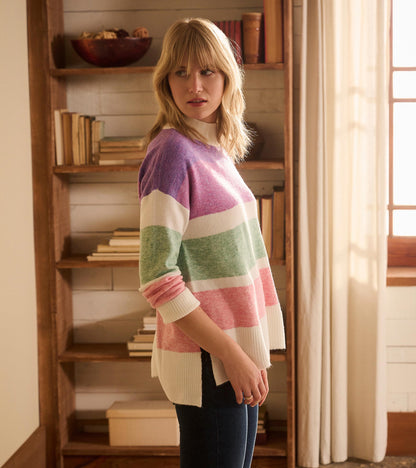 Mock Neck Tunic - Sunrise Colour Block