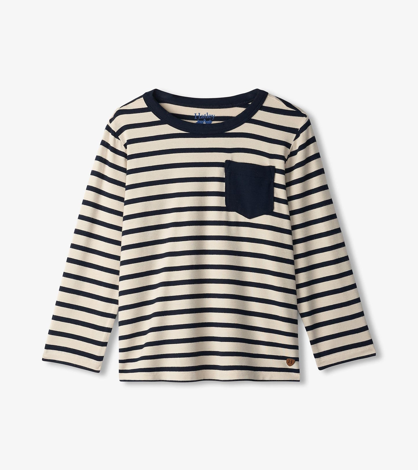 Boys Black & Cream Long Sleeve Bamboo T-Shirt