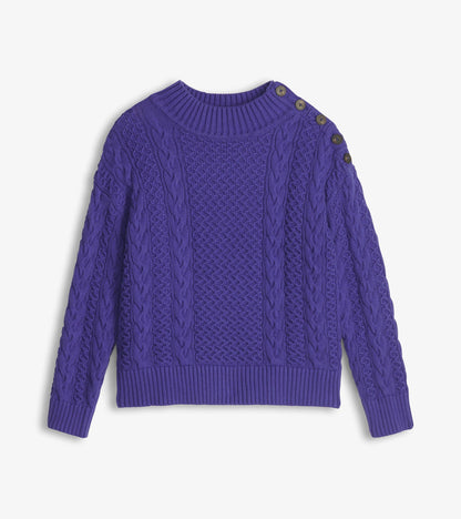 Button Neck Sweater - Ultra Violet