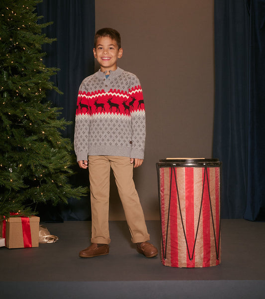 Boys Winter Elks Mockneck Sweater