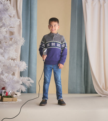 Boys Winter Knit Mockneck Sweater