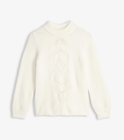 Petal Cable Sweater - Winter White