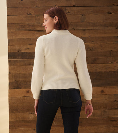 Petal Cable Sweater - Winter White