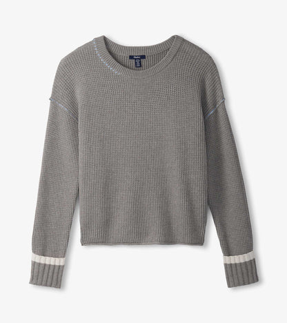 Waffle Knit Sweater - Grey
