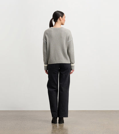 Waffle Knit Sweater - Grey