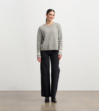Waffle Knit Sweater - Grey