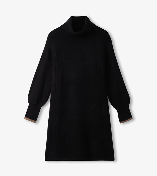 black long sleeve sweater dress Swing Sweater Dress