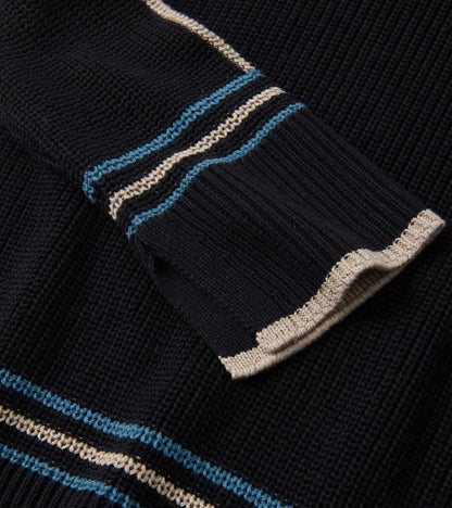 Raglan Stripes Pullover - Black