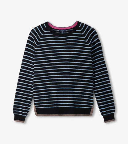 Olivia Sweater - Black Denim Stripes