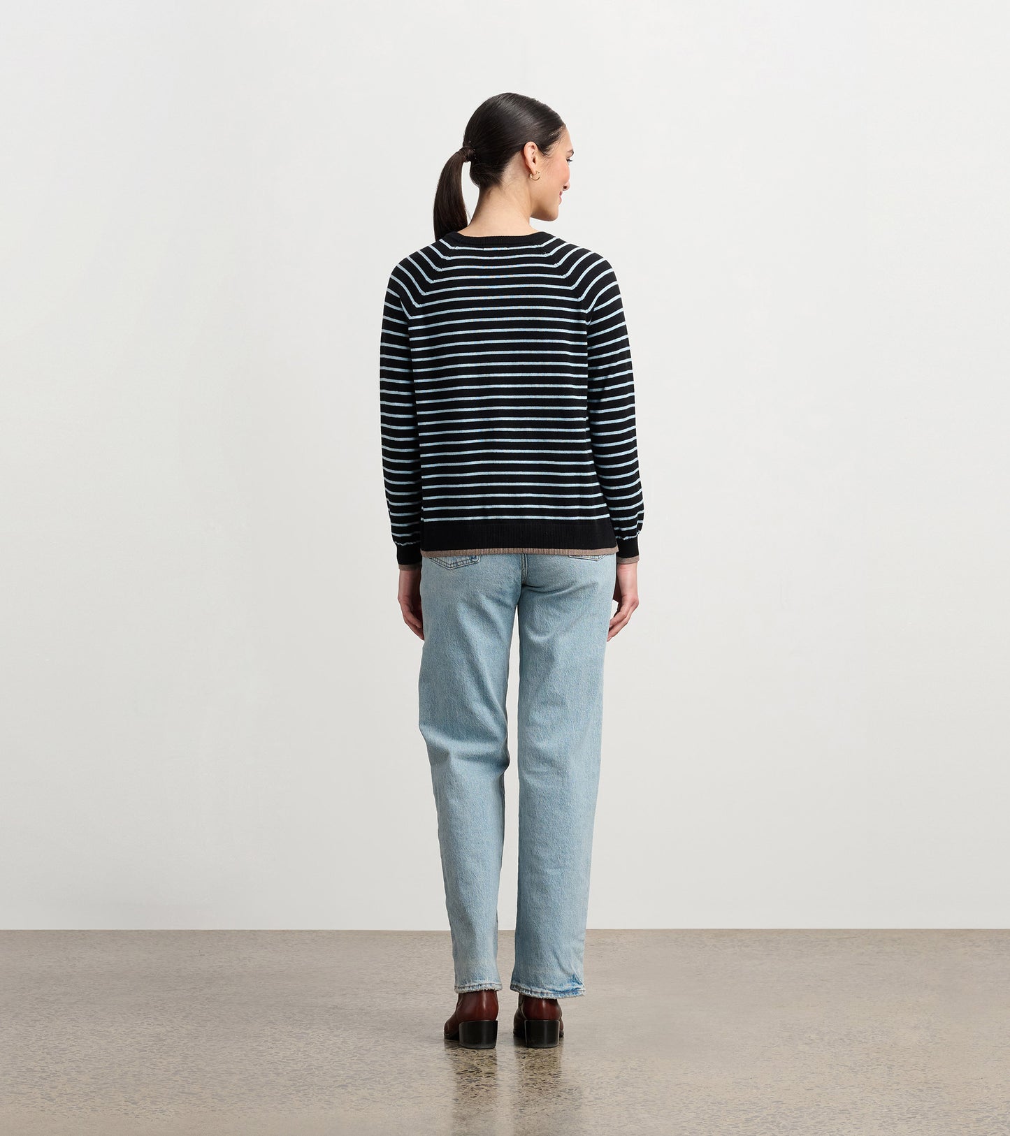 Olivia Sweater - Black Denim Stripes