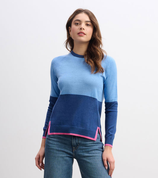 Olivia Sweater - Blue Color Block