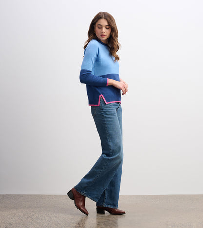 Olivia Sweater - Blue Color Block